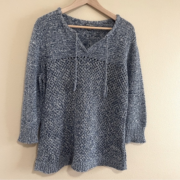 Eddie Bauer Blue Knit Beachside Sweater- L - Picture 1 of 10